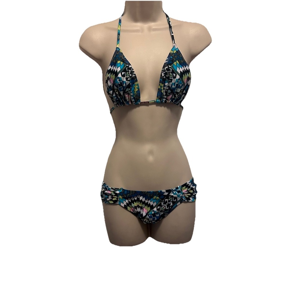 LYCRA Xtra Life 2 Piece Ocean Waves String Bikini Adjustable Top Size XL NWT